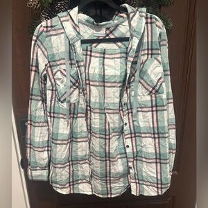 Columbia hooded button down